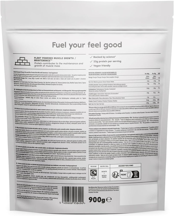 Plant Based Protein Powder, Salted Caramel, 900G