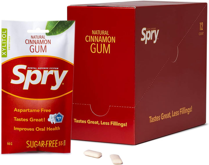 Fresh Natural Xylitol Chewing Gum Dental Defense System - Aspartame-Free, Sugar-Free, Non-Gmo, Gluten-Free (Spearmint, 100 Count - Pack of 1)