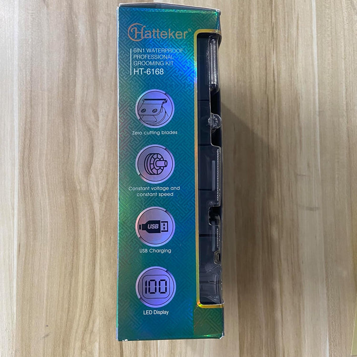 Beard Trimmer Kit Professional Hair Clipper with Zero Gapped T-Blade Electric Razor Shaver for Nose Ear Beard Body Trimmer for Men Waterproof Cordless Grooming Kit 6 in 1