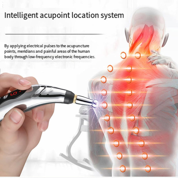 Calmera Acupuncture Healing Pen, Rechargeable Acupuncture Pen, Pain-Free Acupuncture Energy Pen, Pulse Relief Massage Pen, 5 Massage Heads, 9 Intensity, Meridian Energy Pen Full-Body Pain Relief (1)