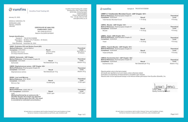 80 Billion CFU Probiotics - 20 Strains + Prebiotics | Lactobacillus and Bifidobacterium Strains | Probiotics for Women and Men | Made in the UK – 2 Month Supply