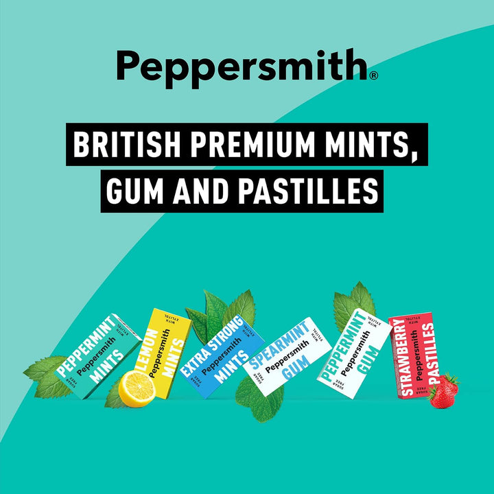 - British Peppermint Mints - 100% Plant Based Xylitol - Breath Freshener - Sugar Free Mints - Benefits Oral Health - Pocket Packs - 12X15G