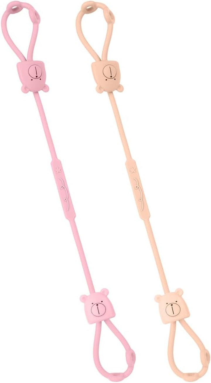 Silicone Toy Clip, 4Pcs Toy Safety Straps, Food Grade Silicone Pacifier Clips Sippy Cup Strap, Adjustable Stroller Pacifier Strap Hanging Toys, Baby Toy anti Drop Chain (Blue/Green)