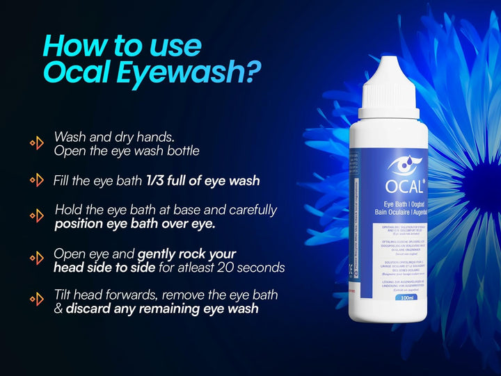 ® Multi Action Eyewash - 100Ml with Eye Wash Cup - 7.2Ph Balanced Ophthalmic Eyewash Solution for Irritation, Redness, Dryness & Tired Eyes – Gentle Eye Rinse – Suitable for Contact Lens Users