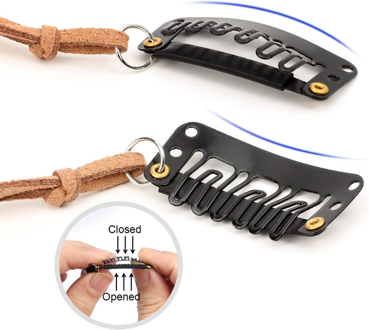 6Pcs Clip in Feather Hair Extension, Feather Extension, Women Halloween Costume Hair Accessories, Bohemian Hippie Hair Clips, Cosplay Native Tribal Feather Braided Beads Headdress