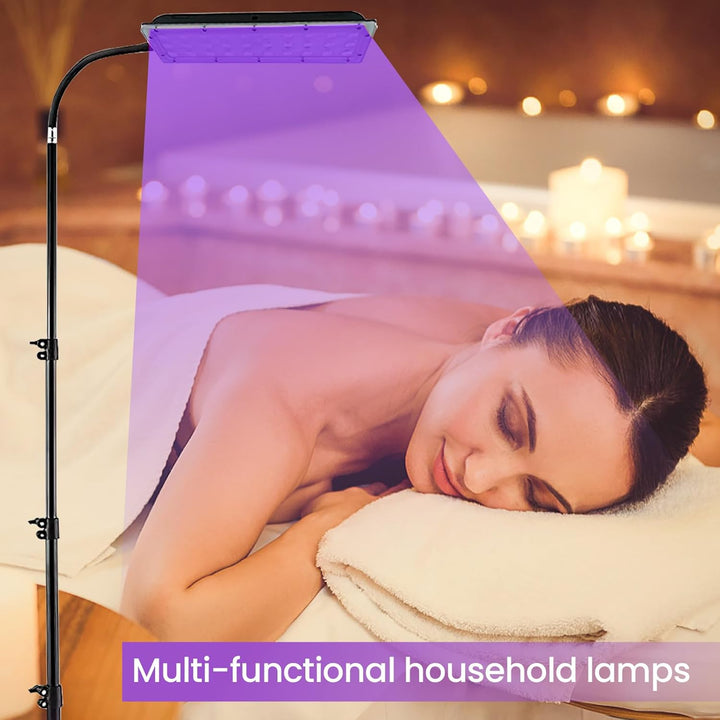 54W Face Tanning Lamp, 180° Rotation Sun Lamp, Tanning Lamp Solarium for Home, with Adjustable Height Tripod (38.5"-78.7"), Eye Mask, for Home Beauty Salon Face and Body All Skin Tones (B)