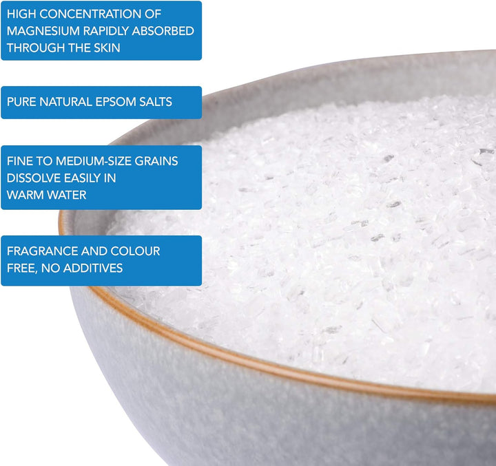 Pure Epsom Salts | Magnesium Sulphate Bath Salt | 10 Kg Pack by  | Ideal for Relieving Sore Muscles | Reduces Inflammation