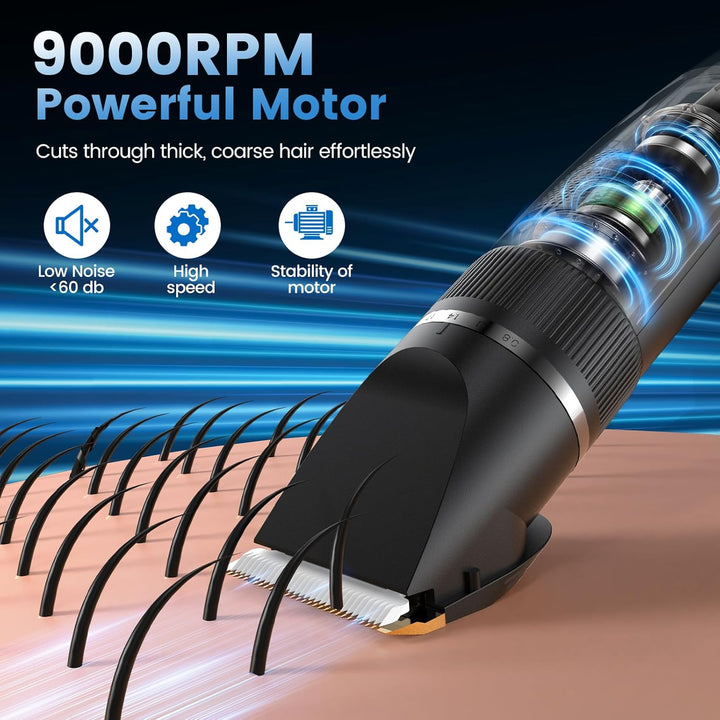 Hair Clippers Men,Professional Hair Trimmer Shaver with LCD Display,Cordless Beard Trimmer Barber Clippers with Ceramic Titanium Blade & Long-Lasting Battery for Men'S Haircuts