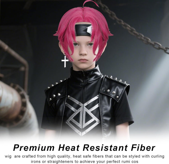 Rumi Costume Kids Wig Cosplay, Anime Mira Zoey Rumi Costume Wig, Demon Hunters Purple Braid Wigs for Kids Halloween, Carnival, Party (B)