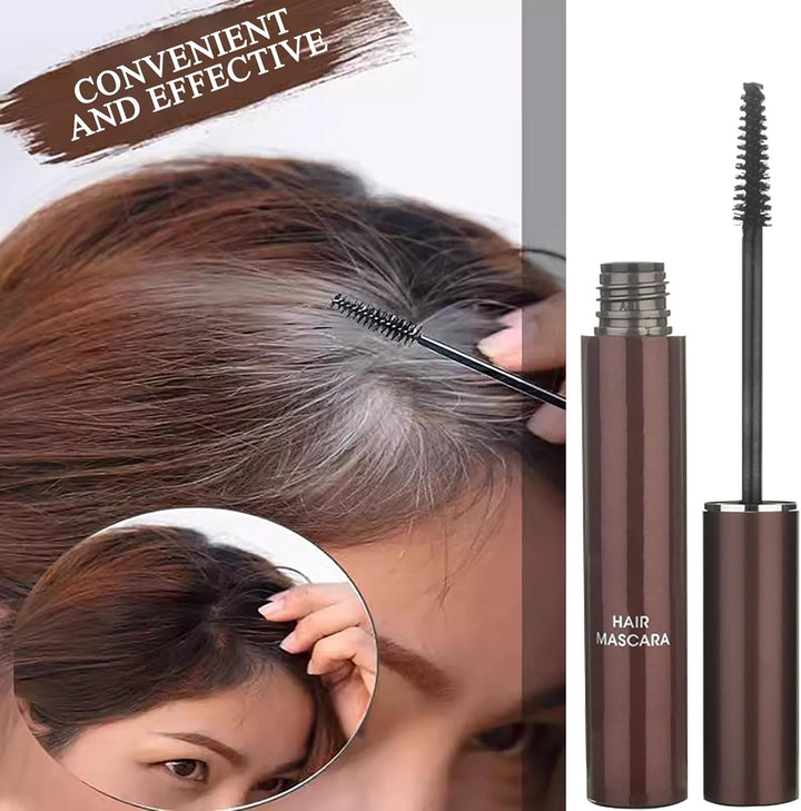 Quick Dry Gray Root Cover up Hair Mascara Stick - Smudge-Proof Temporary Root Touch up for Women Men - Concealer for Mustache and Beards in Brown
