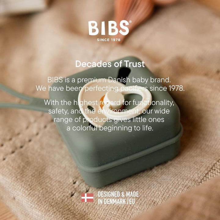 Pacifier Case with Strap, for Storing and Transporting Soothers, Can Hold up to Three Dummies, 100% BPA Free Food-Grade Material. Dark Oak