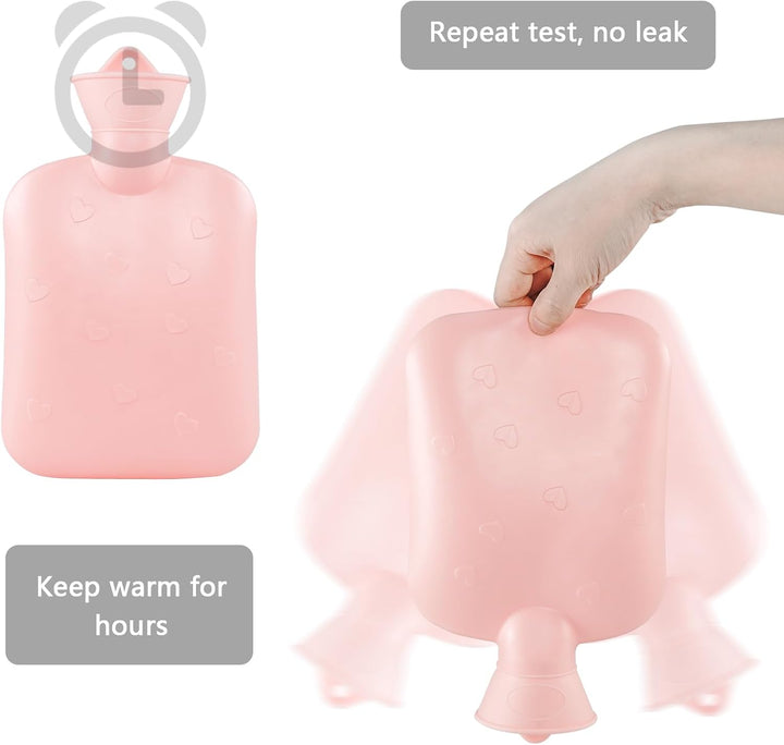 Hot Water Bottle Belt, Wearable Long Hot Water Bottle with Cover for Women, Portable Natural Rubber Hot Water Bag with Soft Flannel Cover for Neck, Period Pain, Shoulder, Waist Warm