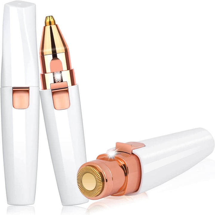 Facial Hair Remover for Women, 2 in 1 Eyebrow Trimmer & Face Hair Remover, Rechargeable Waterproof Painless Lady Shaver for Lips Nose Face Body Peach Fuzz