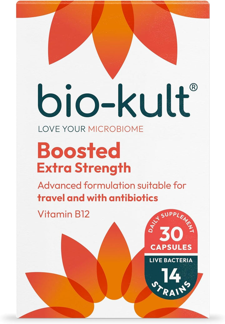 Boosted Gut Health Supplment | 14 Strains + Vitamin B12 | 4X Strength | Immune & Digestive Support | 30 Capsules