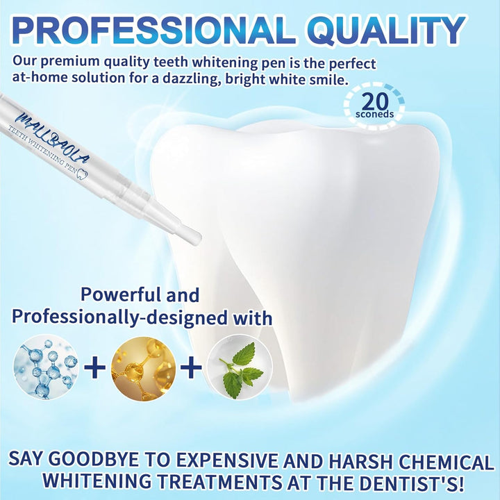 Teeth Whitening Pen(4 Pens), Teeth Whitening Kit for Bright Teeth, No Sensitivity Teeth Whitening Gel, Dental Brightening Tooth Whitener Pen, Instant Effective Teeth Whitener Removes Years of Stains