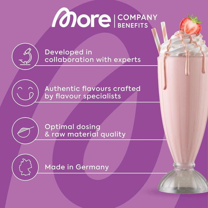 More Protein Whey Casein Protein Powder, Vanilla Ice Cream, 600 G, 1.32 Lbs, 20 Servings - with Lactase Casein protein, Slow-digesting protein, Protein supplement, Protein powder, Muscle recovery protein, Fitness protein, High protein, Natural protein, He