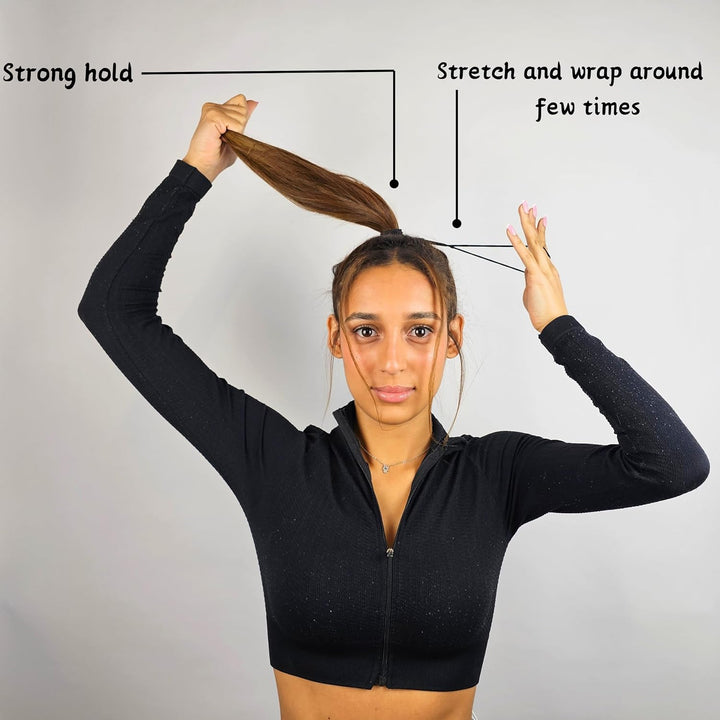 Hair Bobbles for Thick Hair, Elastic Hair Bands for Women, 4Mm Snag Free Strong Hair Ties No Damage for Girls, Hairbands Women, Ponytail Holders (Pack of 40 - Black)