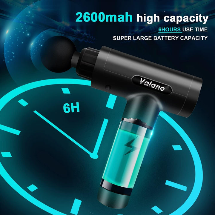 Massage Gun Deep Tissue - Portable Muscle Massage Gun, 30 Speeds with LCD Touch Screen, Electric Back Massager for Pain Relief, 6 Heads for Shoulder & Body Relaxation (Black)