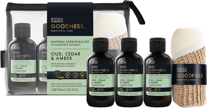 Goodness Oud, Cedar and Amber Body Wash, 500 Ml (Pack of 3) - Vegan Friendly