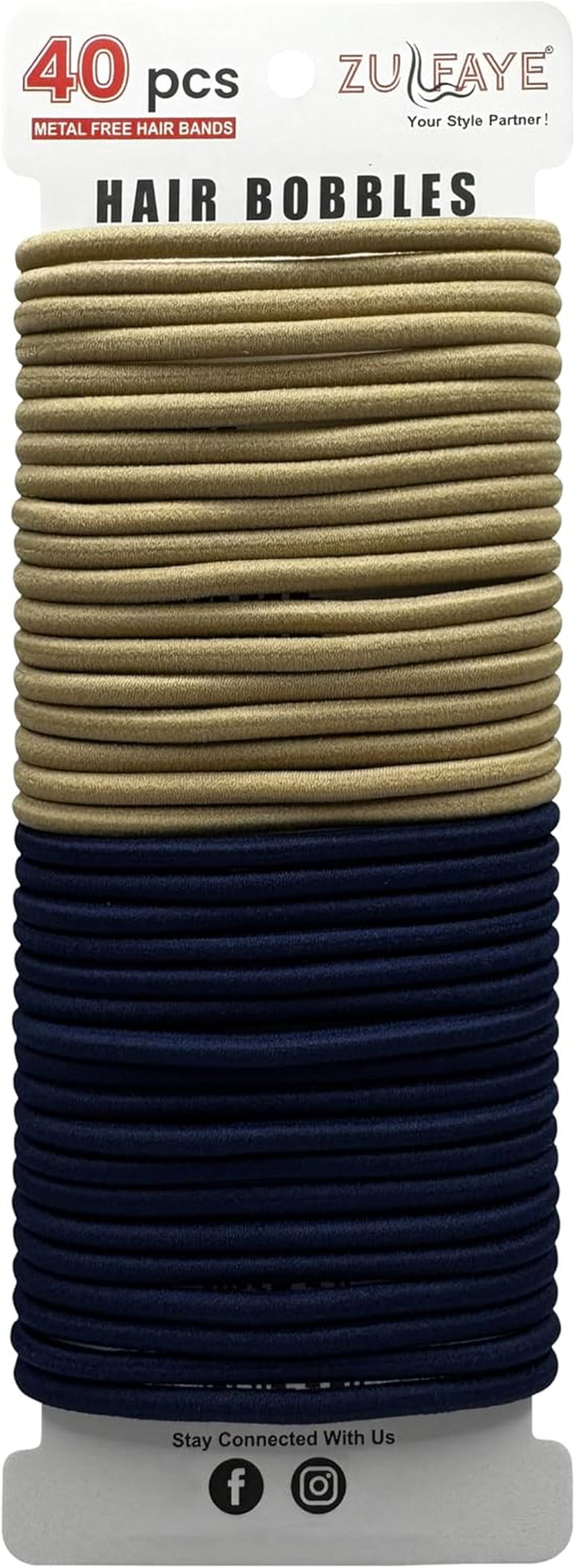 Hair Bobbles for Thick Hair, Elastic Hair Bands for Women, 4Mm Snag Free Strong Hair Ties No Damage for Girls, Hairbands Women, Ponytail Holders (Pack of 40 - Black)