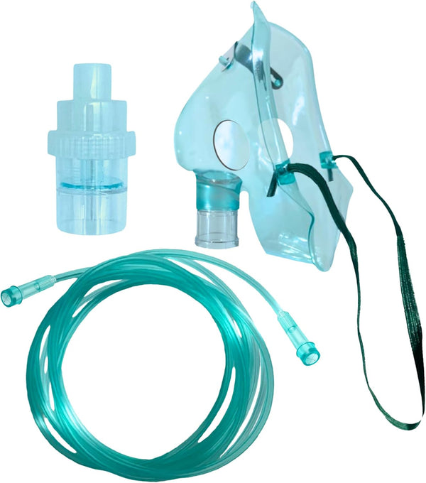 Nebuliser Replacement Set for Kids Respiratory Treatment Includes Nebuliser Chamber, 2.1M Long Tubing & Kid'S Mask, Universal Compatibility with Nebuliser Machine for Home & Travel Use.