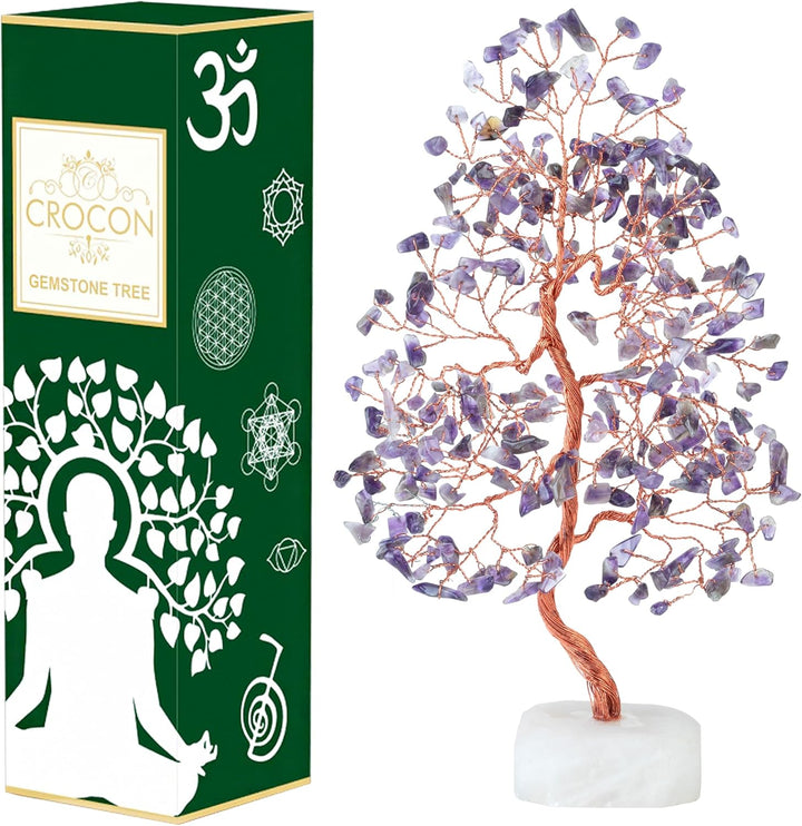 7 Chakra Healing Crystal Tree of Life Handmade Feng Shui Crystal Tree for Good Luck Positive Energy Wealth Reiki Healing Gifts for Women and Mum Birthday Home Decor & House Warming Gift