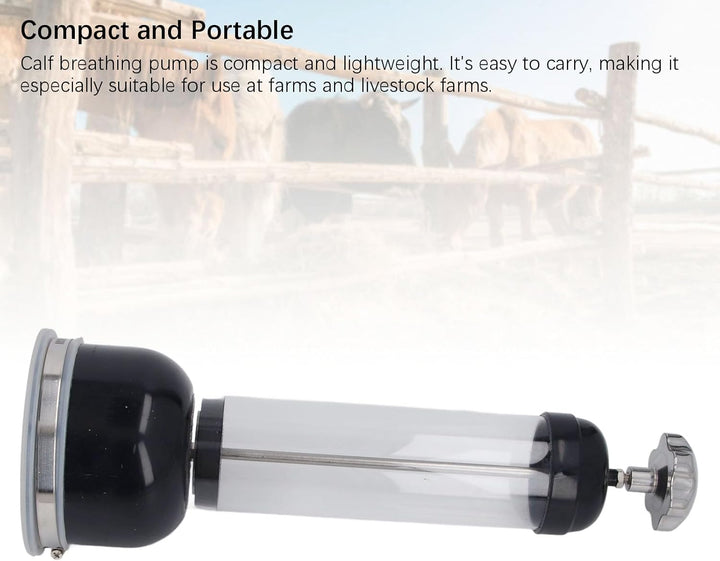 Less Steel Calf Breathing Pump, Portable Calf Resuscitator for Live, New Assisted Breathing Pump with Suction, Weight and E Farm Use (Black)