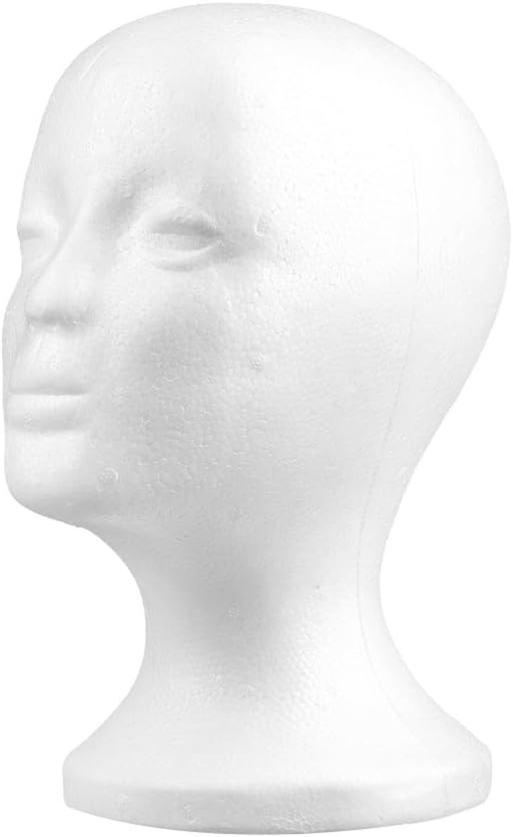 2Pc Female Styrofoam Foam Mannequin Head Stand Model Display Wig Polystyrene Mannequin Manikin Folding