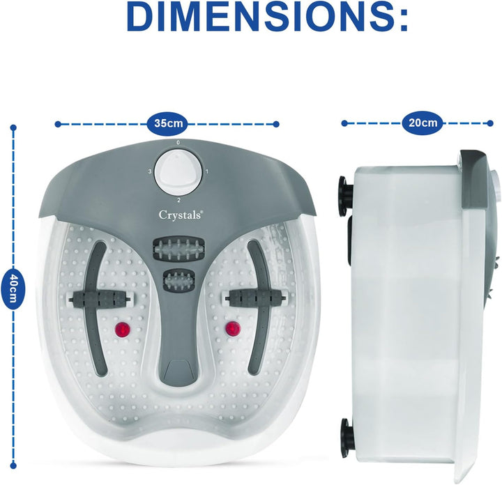 Foot Spa and Massager Pedicure Bath with Electric Temperature Controller Heater, Bubbles, Soothing Vibration Massage Rollers, Infrared Lights for Tired Feet Therapeutic, 80 Watt