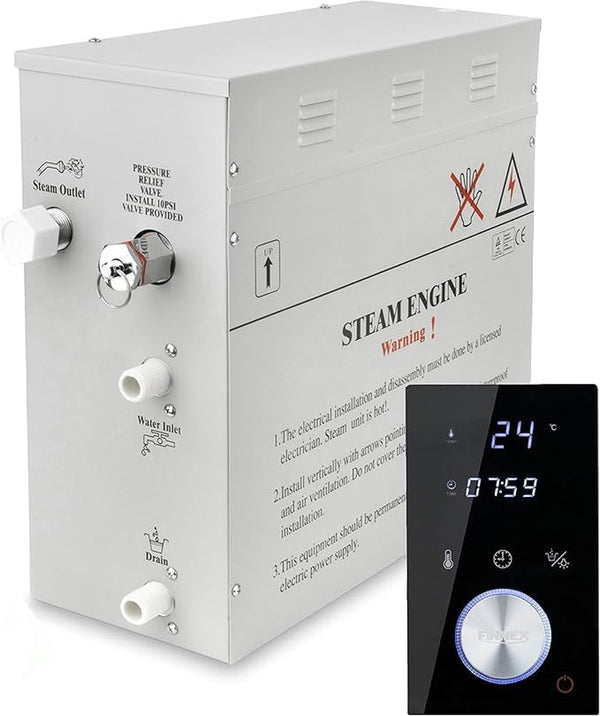Premium Sauna Steam Generator Ultimate Personal Shower Spa Kit| Home-Bathroom, Waterproof Sauna Combo| Shower Tool with Control Panel-Recessed Lighting and Aromather(3Kw)