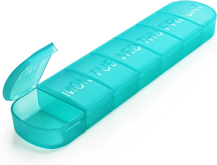 Weekly Pill Organiser 7 Day, Large Pill Box 1 Time a Day, Travel Friendly Daily Pill Containers to Hold Medicine Vitamins Fish Oil Supplements (Black)