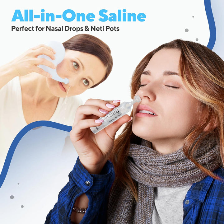 RSV Hypertonic Saline Solution 7% for Any Nebulizer Machine for Adults & Kids - Diluent for Inhalators & Nasal Devices, Helps Clear Lungs and Congestion (25 Sterile Bullets of 5 ML)