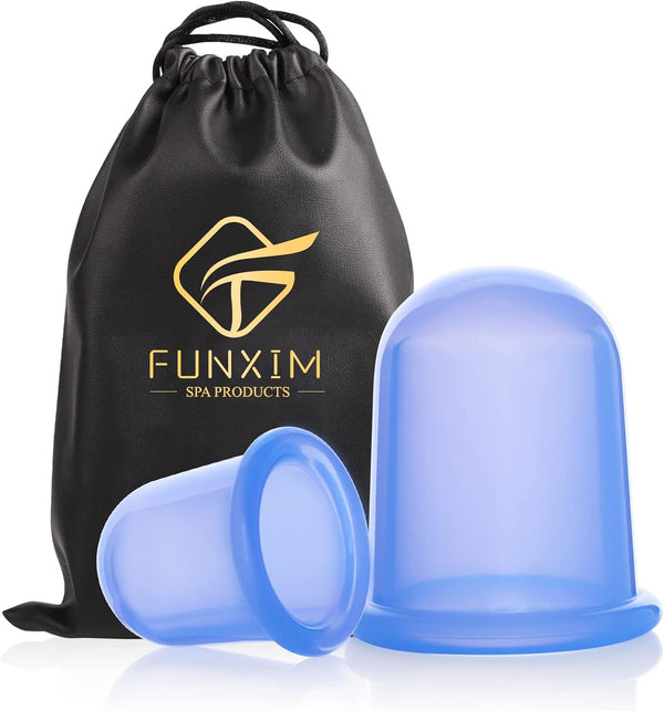 Silicone Cupping Therapy Set, anti Cellulite Cup, Vacuum Massage Cup Kit Body Cup Set Health Beauty Care, 2 Pcs (Large & Medium) with Gift Bag