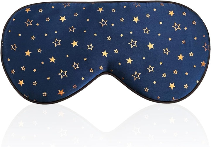 100% Silk Sleep Mask with Adjustable Strap,Comfortable and Super Soft Eye Mask Ultimate Sleeping Aid,Blindford Golden Moon