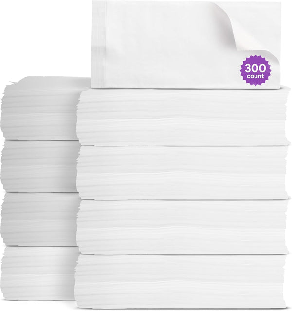 Disposable Dry Wipes for Baby and Adults, 300 Count (10 Pack) - Ultra Soft Cotton Tissue Washcloths - 7" X 13" Travel Size -