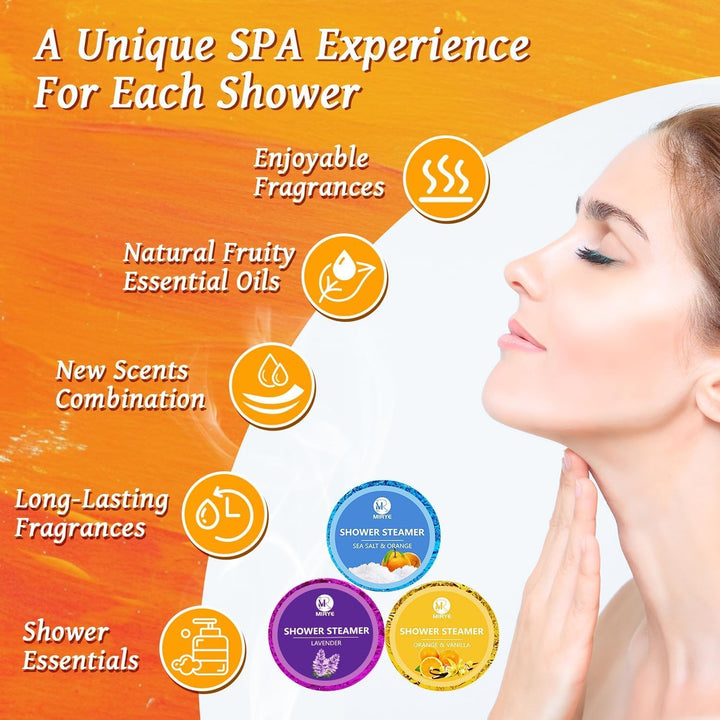 Aromatherapy Shower Steamers: 6Pack Unique Shower Bombs. Ideal for Birthdays, Christmas Stocking Stuffers Gifts—They Release Fragrant Scents for Spa-Like Relaxation and At-Home Self-Care.
