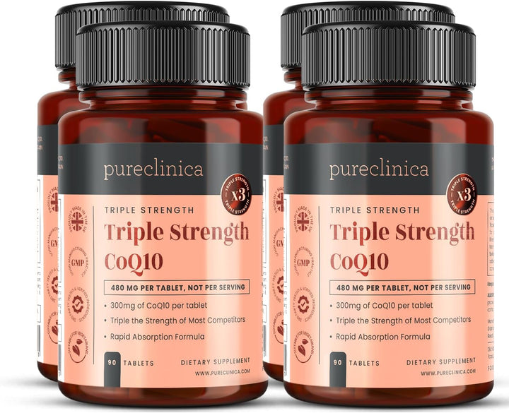 Fermented Coq10 300Mg X 90 Tablets. Non GMO, USP Grade. with Added Vitamin C and Black Pepper Extract for Absorption.