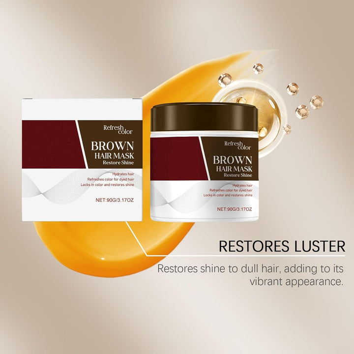 Radiant Brown Hair Mask - 90G. a Multi-Benefit Nourishing Mask Suitable for Color-Treated Hair That Moisturizes, Smoothes, and Maintains Vibrant Color.