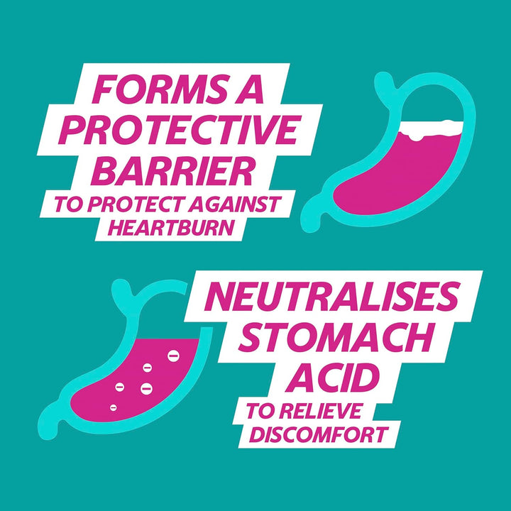 Double Action Mint Liquid 500Ml - Heartburn & Acid Reflux Relief, Fast-Acting Formula, Protective Barrier, Long-Lasting Comfort, Suitable for Pregnancy, Digestion and Nausea