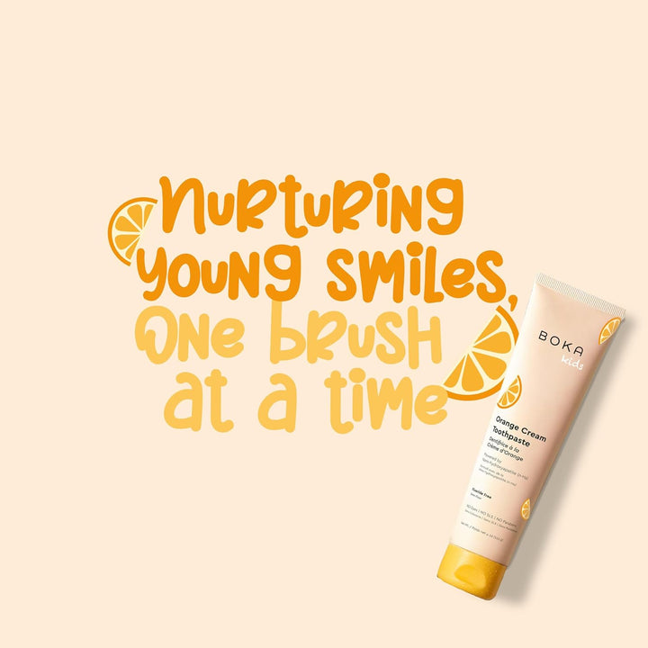 Fluoride Free Nano Hydroxyapatite Toothpaste - Training Toothpaste - Appropriate for Sensitive Teeth - No Sulfate & Parabens - Natural Flavors & Vegan - Orange Cream (113G) 1Pk