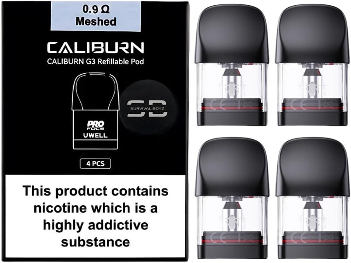 Uwell Caliburn G3 Pods (0.4Ohm) - 4 Pack - Compatible with Caliburn G3 & G4 Range - Available in 0.4,0.6,0.9,1.2Ω - No Nicotine