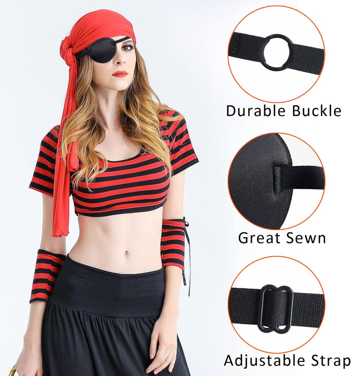 2PCS Eye Patch, Adjustable Eye Patches, Medical Eye Patch, Amblyopia Lazy Eye Patches for Left or Right Eyes, Black