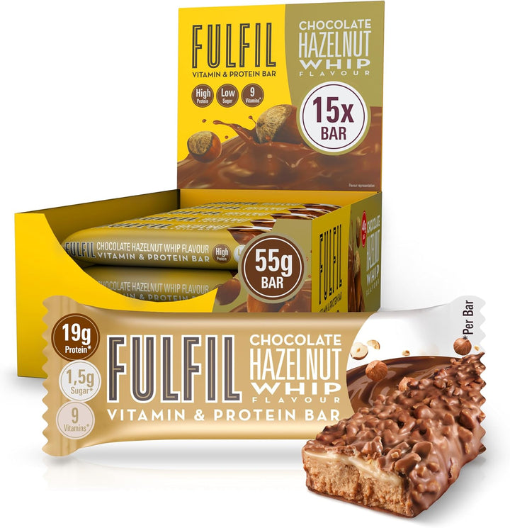 Vitamin and Protein Bars (15 X 55 G Bars) — Chocolate Salted Caramel Flavour — 20 G High Protein, 9 Vitamins, Low Sugar