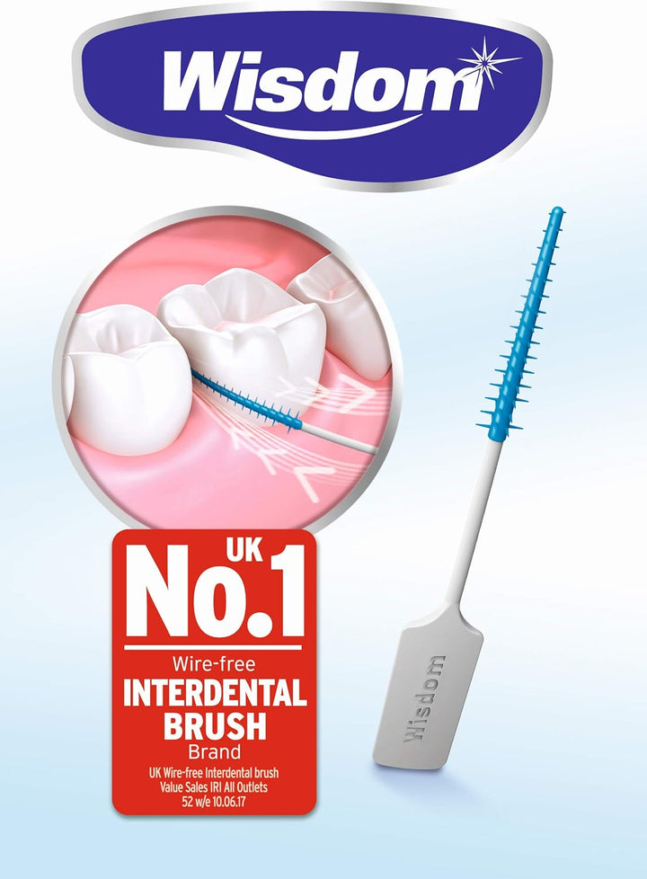 6X  Clean between Interdental Brushes - Pack of 20 – Size Fine Blue (Tot. 120 Pcs)