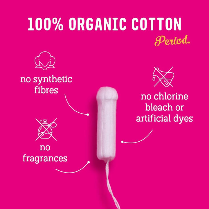 Applicator Tampons, Made from Organic Cotton, Biodegradable, Regular and Super Combo Pack, 14 Count