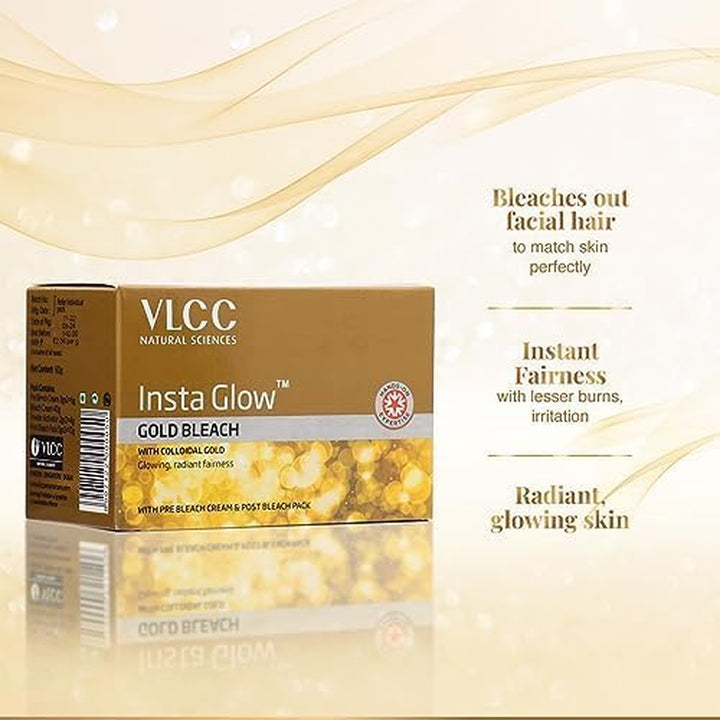 Insta Glow Gold Bleach with Gold Oxide for Glowing & Radiant Fairness 60Gm