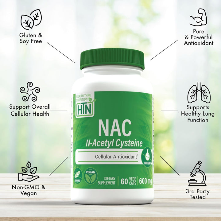 NAC N-Acetyl-Cysteine 600Mg 60 Vegecaps | the Purest, Most Powerful NAC Supplement | Supports Healthy Lung & Liver Functions | Maintains Overall Cellular Health - Vegan, Soy Free & Gluten Free