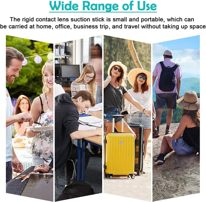 Silicone Contact Lens Inserter, 4 Pcs Contact Lense Applicator Lens Suction Holder Soft Contact Lens Remover Portable Travel Lens Remover for Home Travel Outdoor Exercise