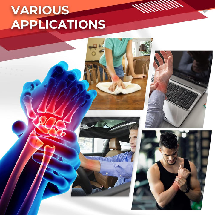 New Updated Carpal Tunnel Wrist Splint, Adjustable Wrist Support Brace with 2 Straps, Professional Wrist Stabilizer for Pain Relief, Repetitive Injuries Recovery (Left Hand-Gray, L/XL)