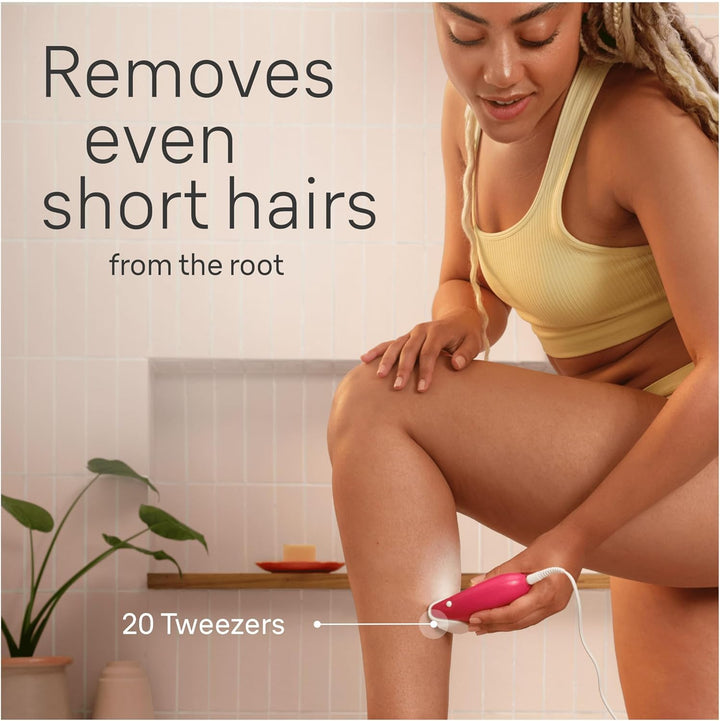 Silk-Épil 3, Corded Epilator for Hair Removal, Weeks of Smooth Skin, with Lady Shaver Head & Trimmer Comb, 3-031, Pink